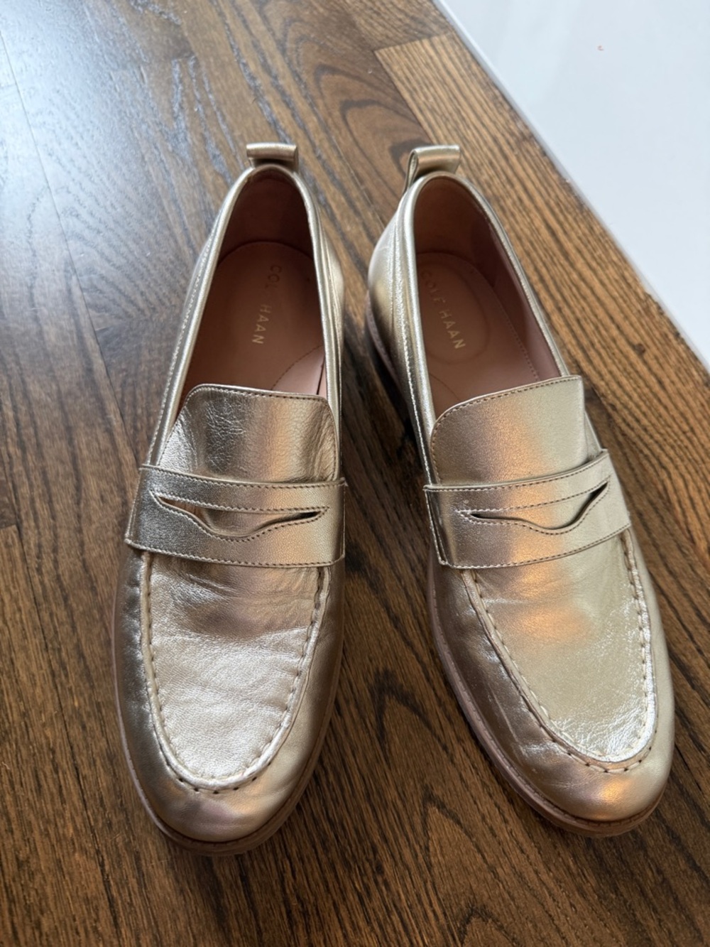 Cole Haan Metallic Penny Loafers - Size 9